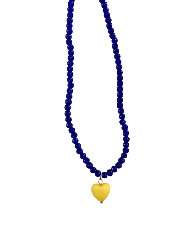 Pippa Dark Blue Beaded Necklace