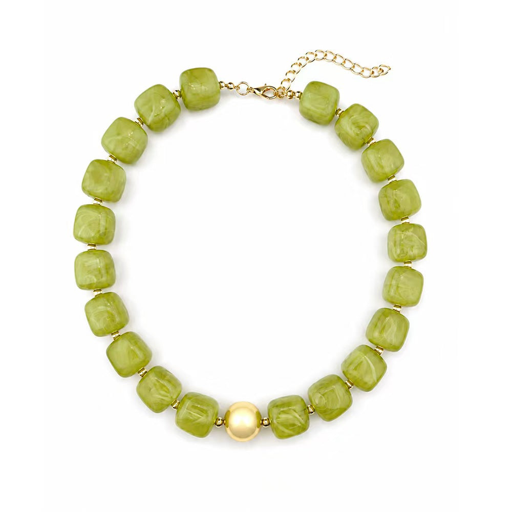 Preston Chunky Necklace- Chartreuse