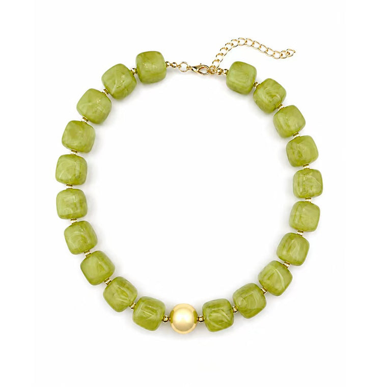 Preston Chunky Necklace- Chartreuse