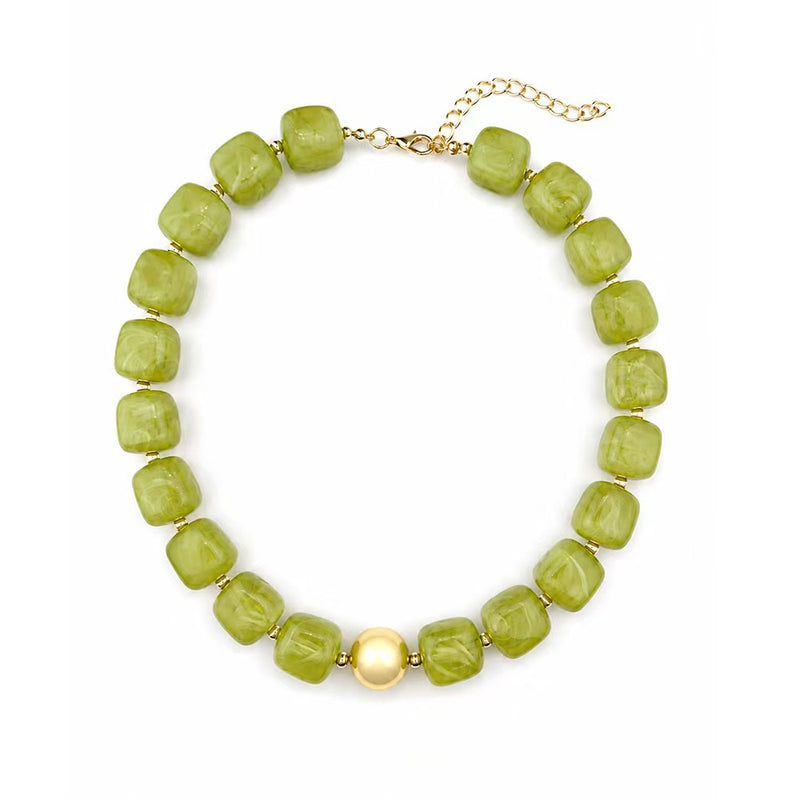 Preston Chunky Necklace- Chartreuse