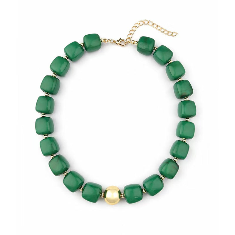 Preston Chunky Necklace- Green