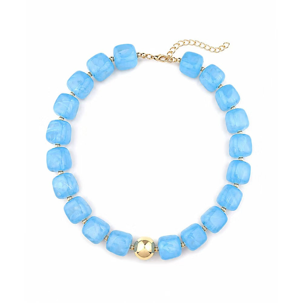 Preston Chunky Necklace- Light Blue