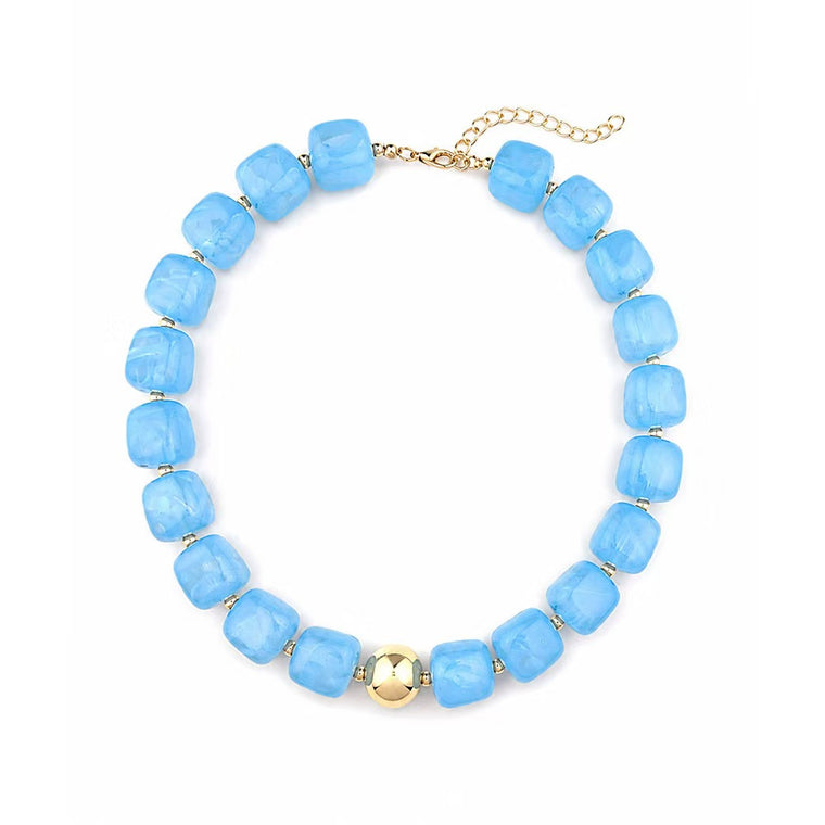 Preston Chunky Necklace- Light Blue