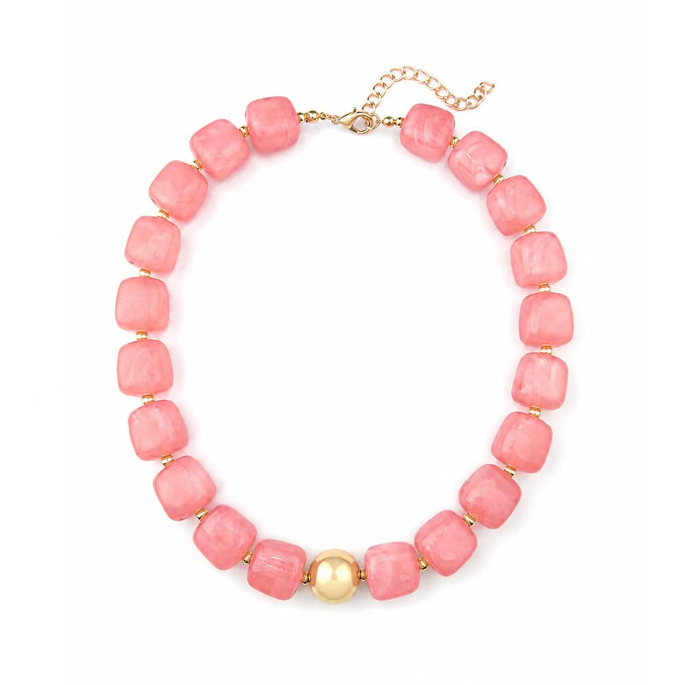 Preston Chunky Necklace- Light Pink