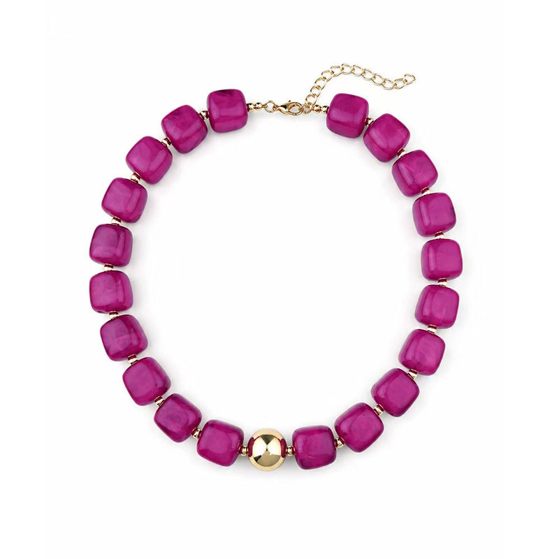 Preston Chunky Necklaces- Magenta
