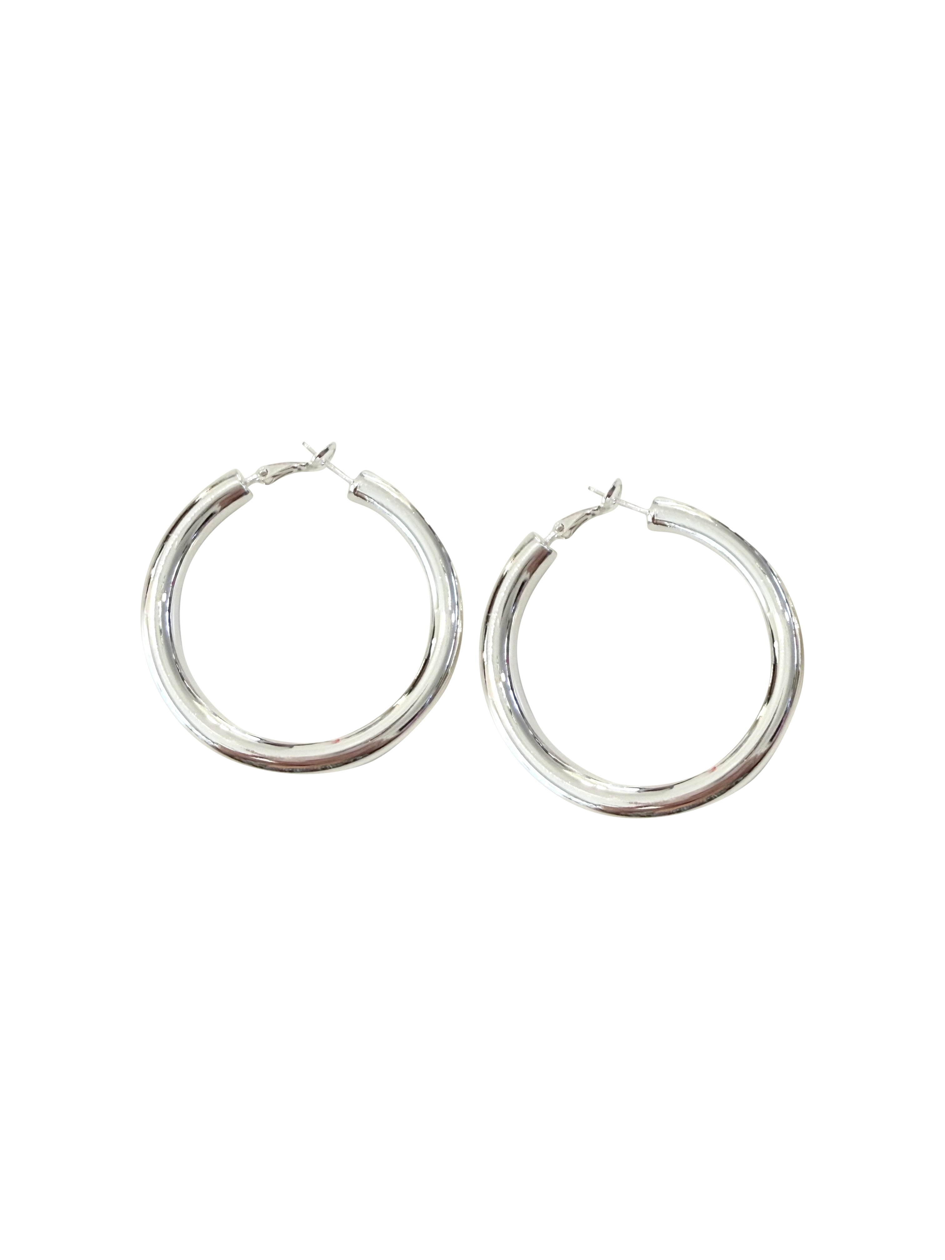 Shelby Silver Hoop Earrings