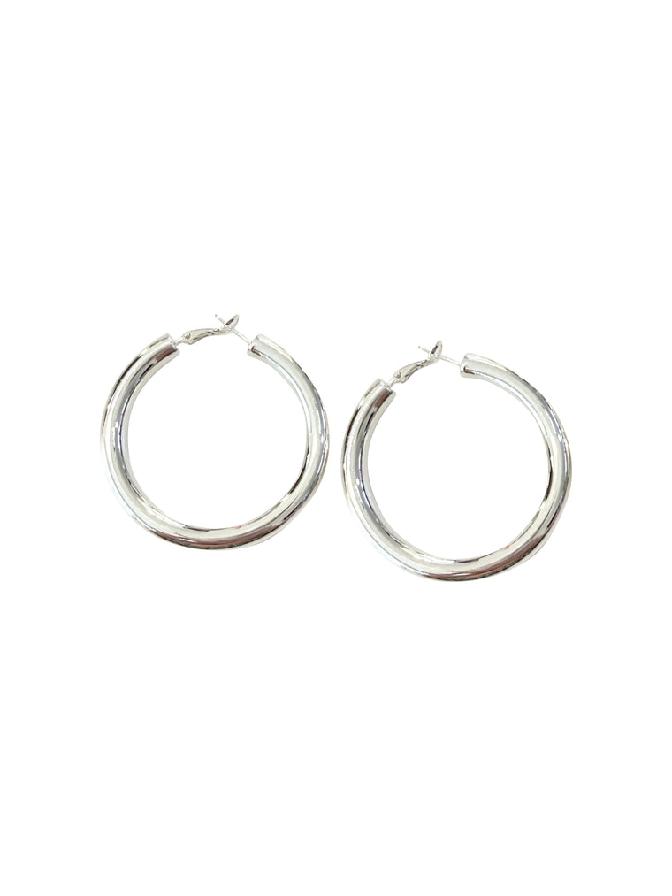 Shelby Silver Hoop Earrings