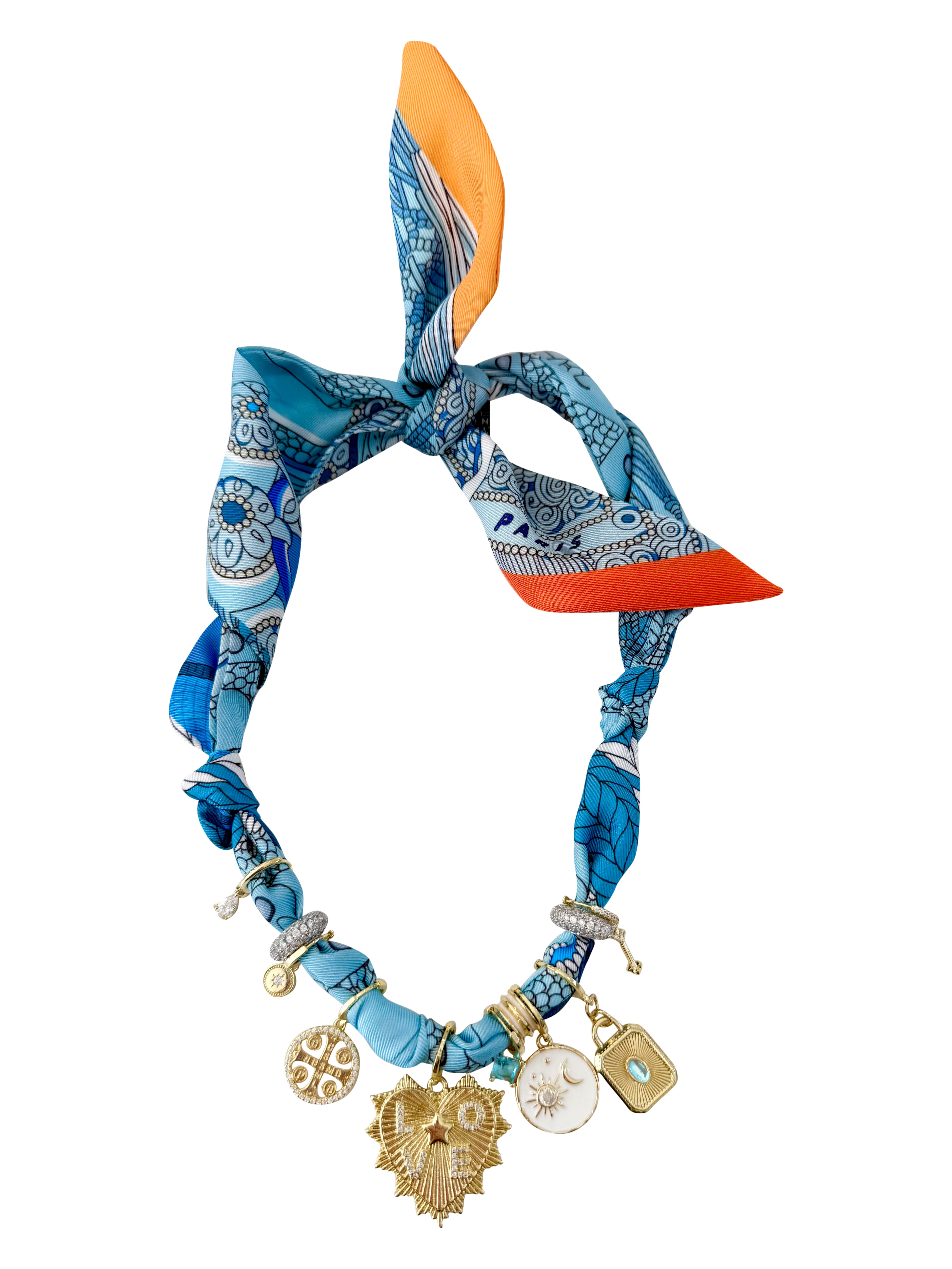 Shirley Multi Charm Scarf Necklace