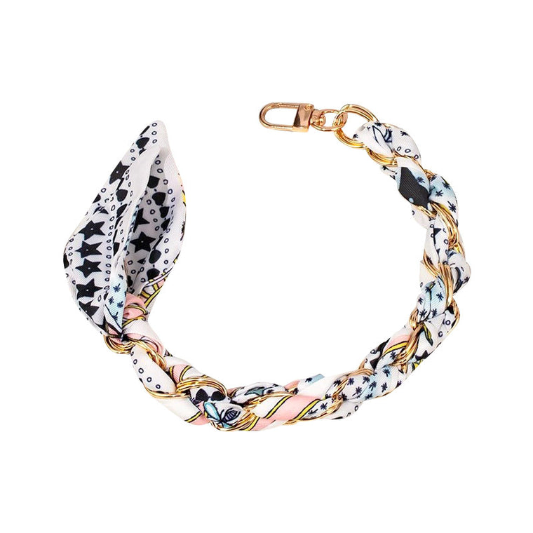 Gold Phone Chain with Scarf Star and Heart - Short E