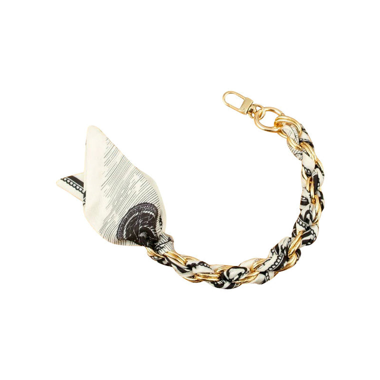 Gold Phone Chain with Scarf Black - Short G