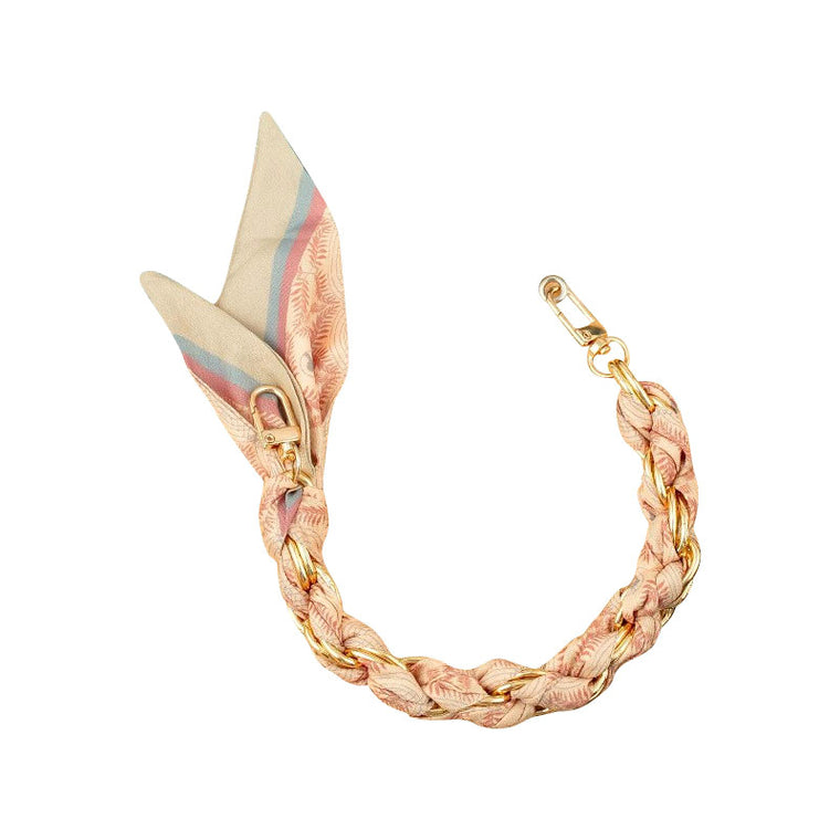 Gold Phone Chain with Scarf Cream - Short N