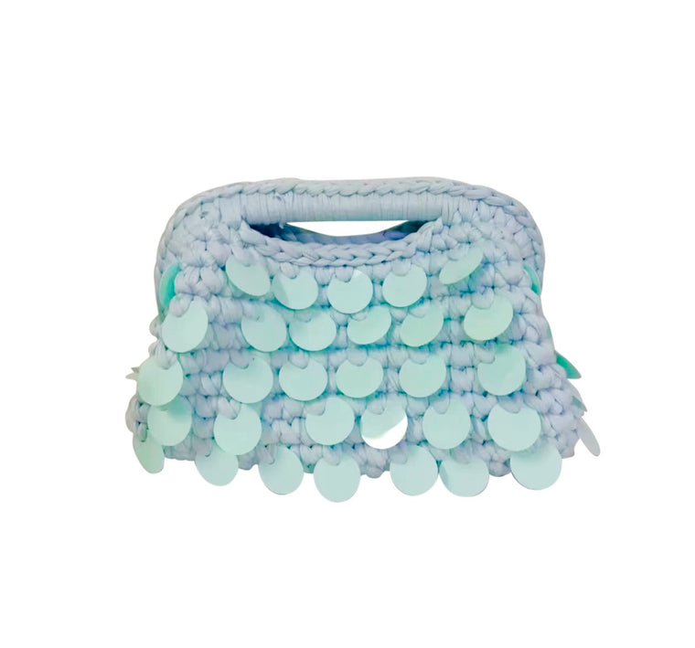 Tropez Woven Bag- Aqua