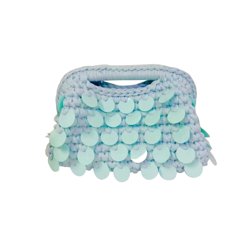 Tropez Woven Bag- Aqua