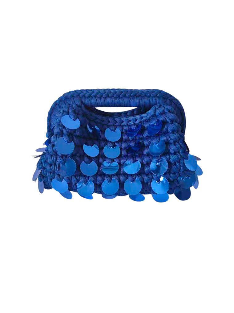 Tropez Woven Handbag- Royal Blue