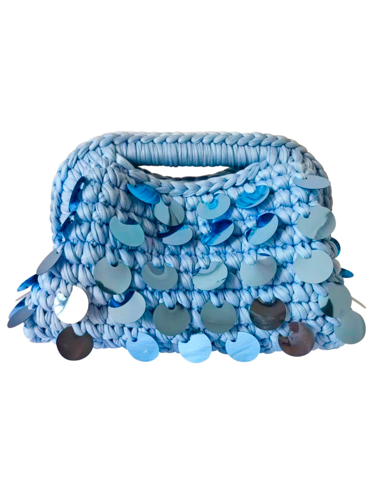 Tropez Woven Handbag- Periwinkle