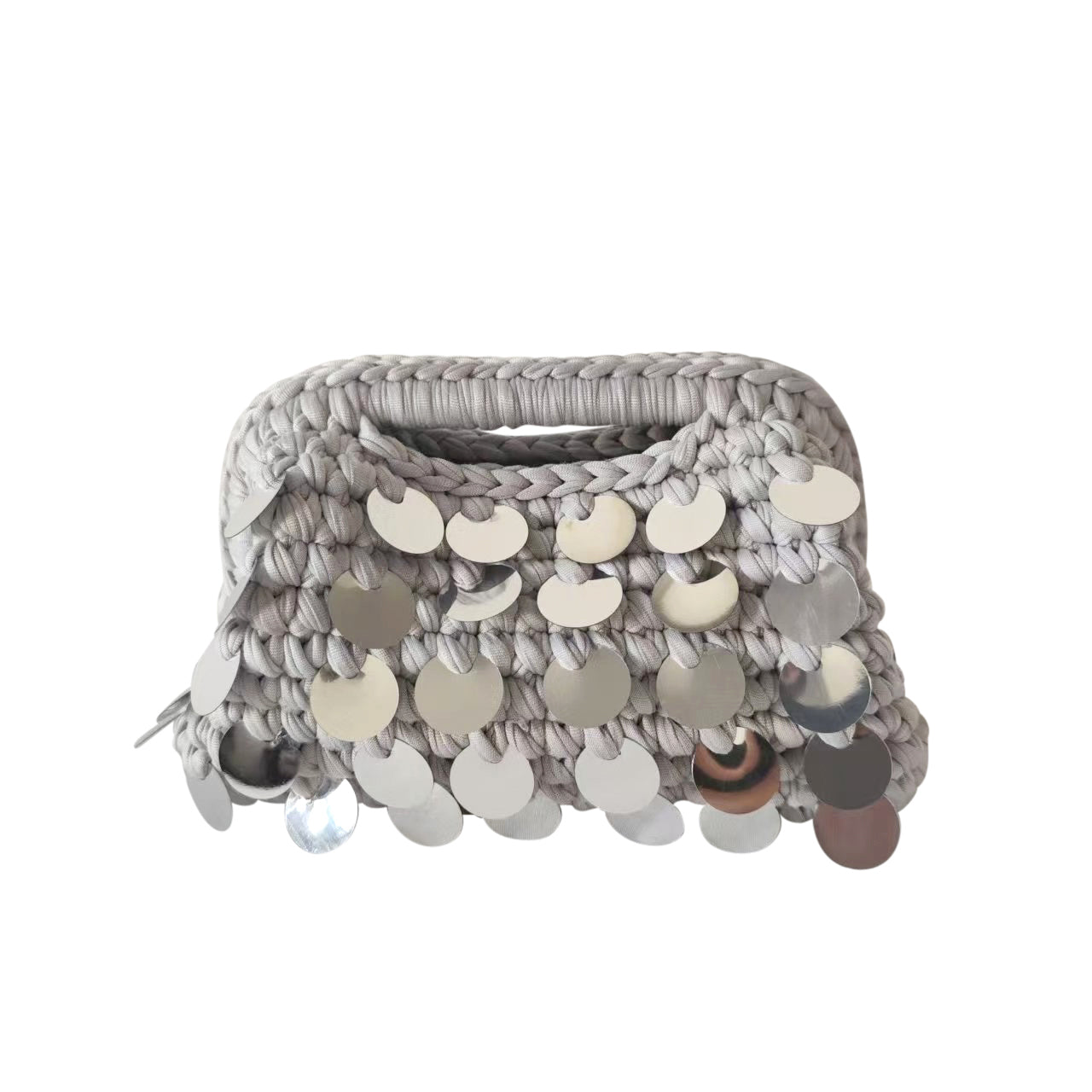 Tropez Woven Bag- Silver
