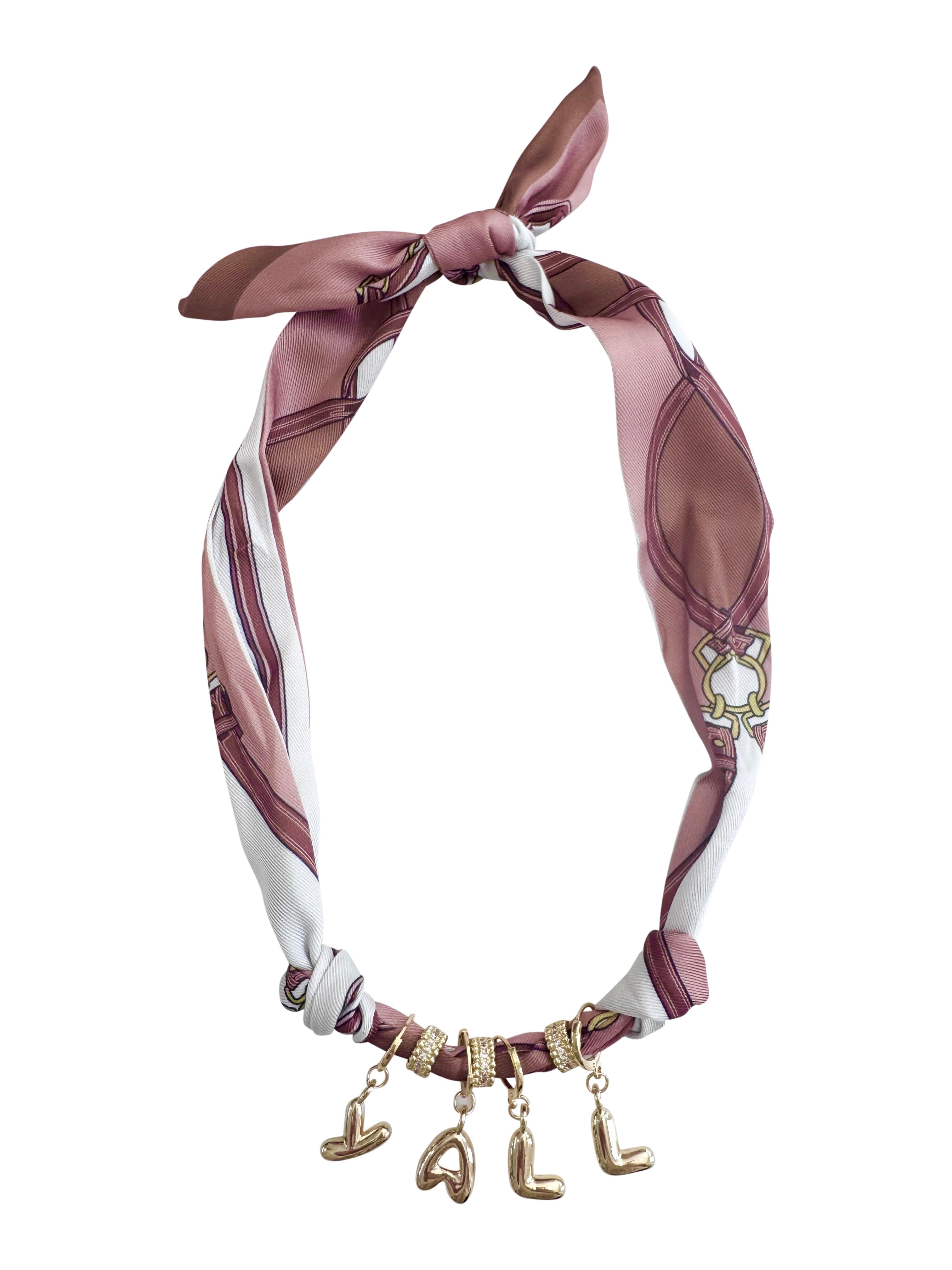 Y'all Bubble Letter Scarf Necklace