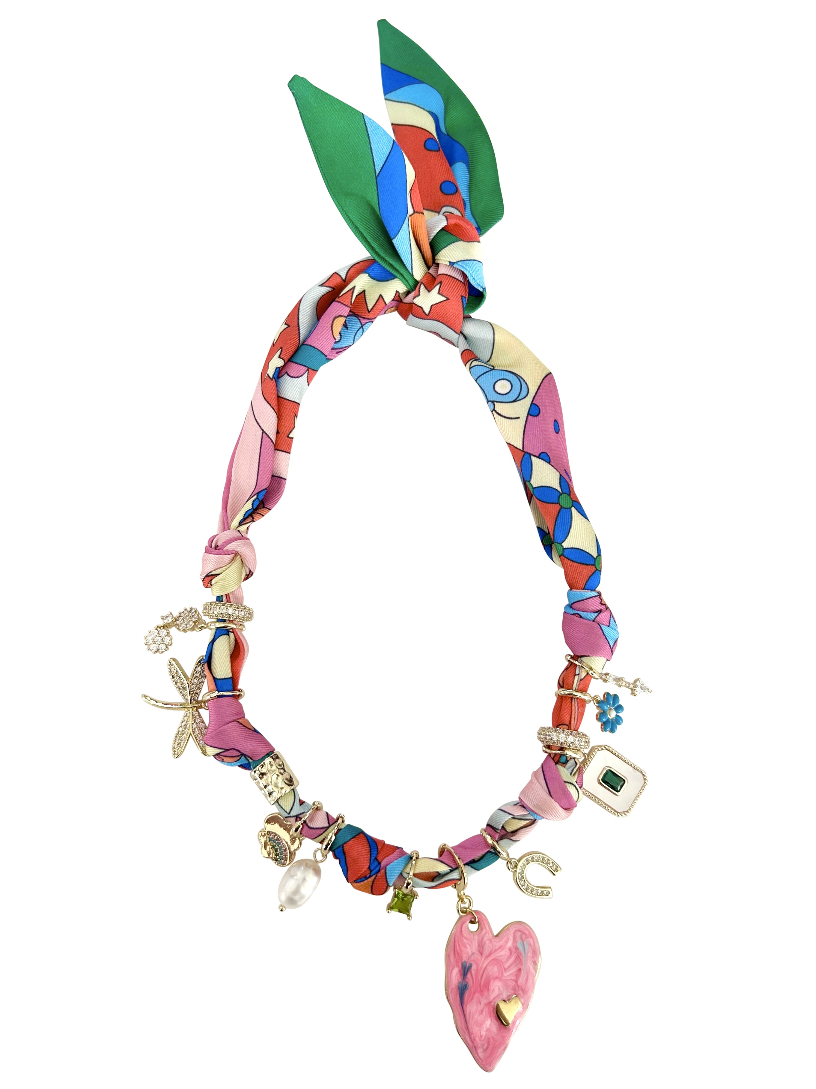 Ferris Multi Charm Scarf Necklace