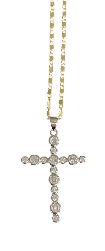 Bezel Cross Necklace