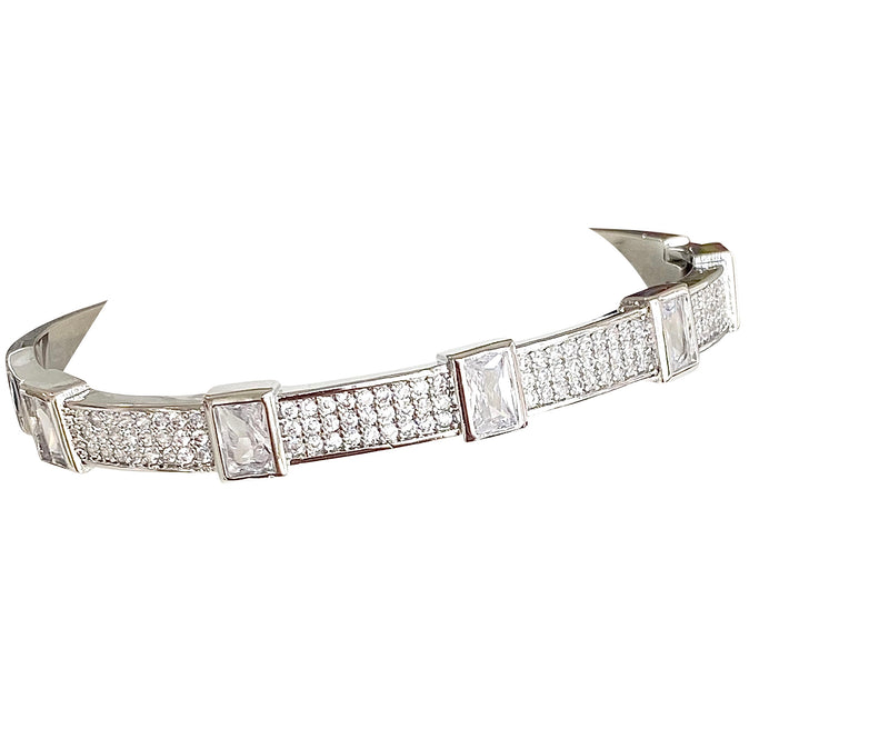 Emerald CZ Bracelet Silver